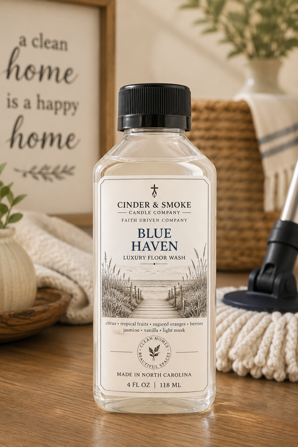 Blue Haven Luxury Floor Wash | Tropical Scented Mop Soap | Cinder & Smoke