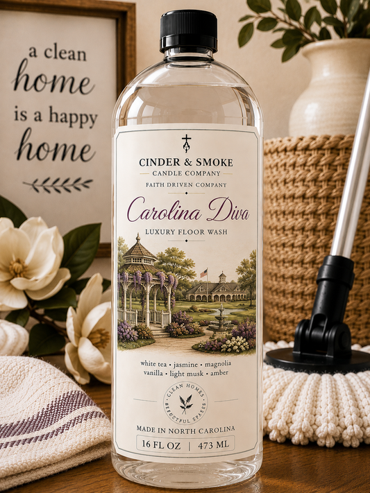 Carolina Diva Luxury Floor Wash | Designer Inspired Floor Cleaner | Luxury Home Fragrance | Cinder & Smoke