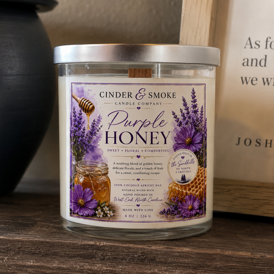 Purple Honey | Luxury Coconut Apricot Wax Candle | Purple Honey Candle