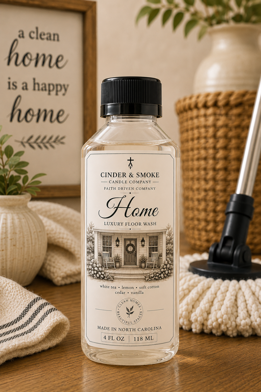 Home Luxury Floor Wash | Warm & Cozy Scented Mop Soap | Premium Floor Cleaner | Cinder & Smoke