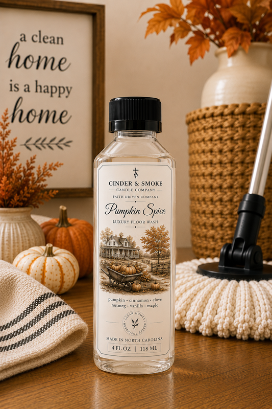 Pumpkin Spice Luxury Floor Wash | Fall Scented Mop Soap | Premium Floor Cleaner | Cinder & Smoke