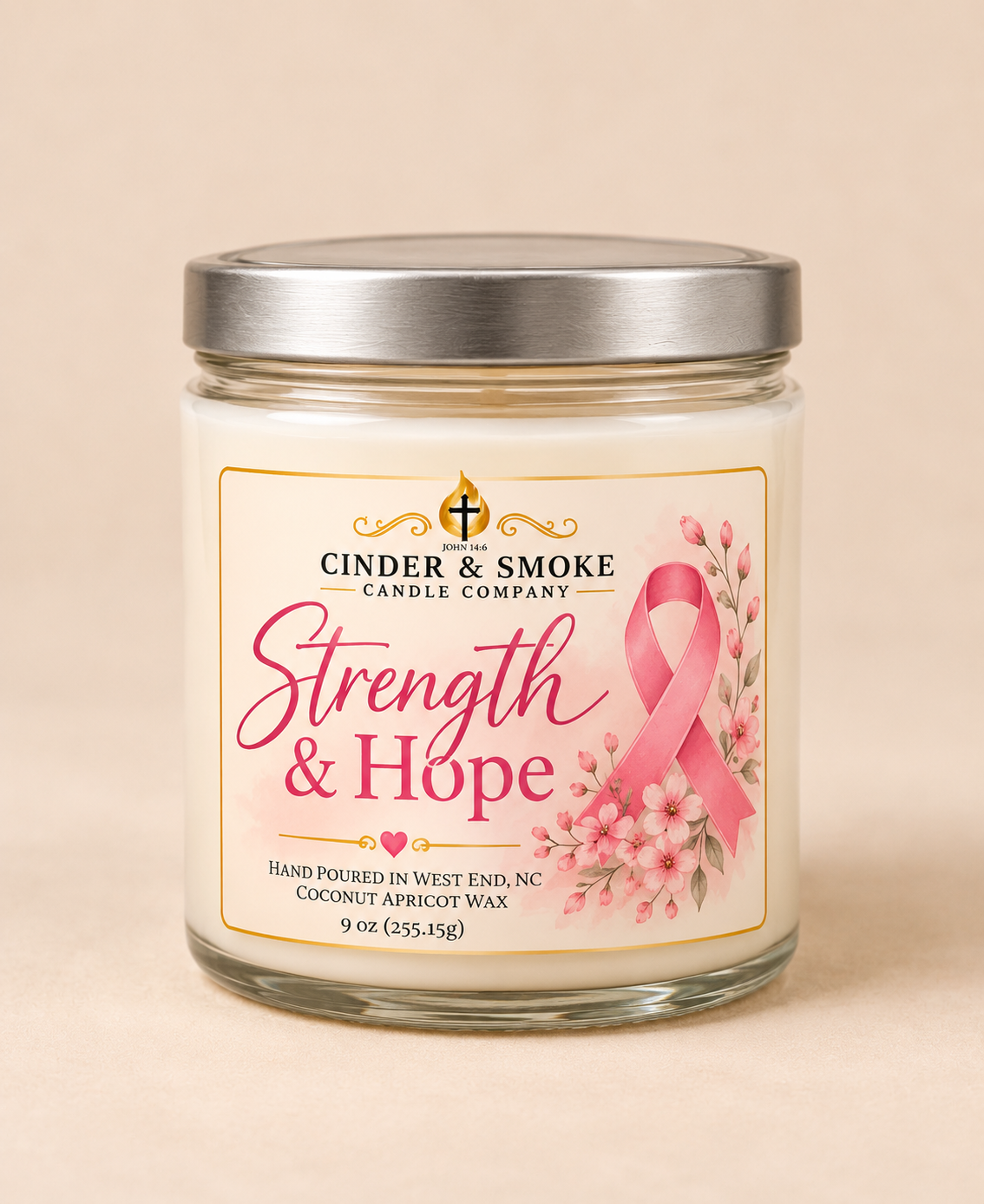 Breast Cancer Awareness Candle