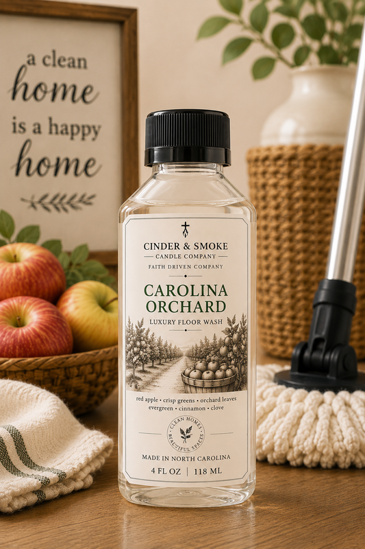Carolina Orchard Luxury Floor Wash | Apple & Evergreen Scented Mop Soap | Premium Floor Cleaner | Cinder & Smoke