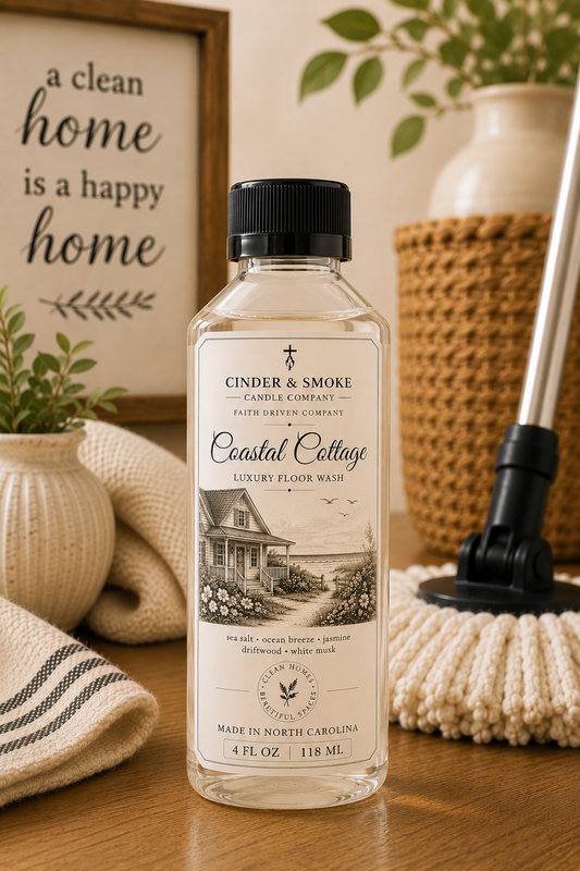 Coastal Cottage Luxury Floor Wash | Fresh Coastal Scented Mop Soap | Premium Floor Cleaner | Cinder & Smoke